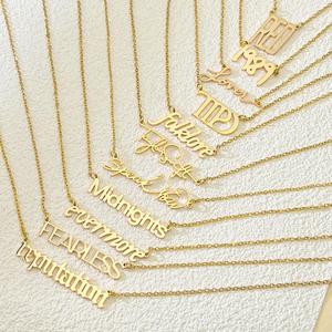 Collar con Colgante Conmemorativo de Acero Inoxidable con Letras del Álbum de <span class=keywords><strong>Taylor</strong></span> Swift, Mercancía para Fans, Venta al Por Mayor y Dropshipping - Product Image 4