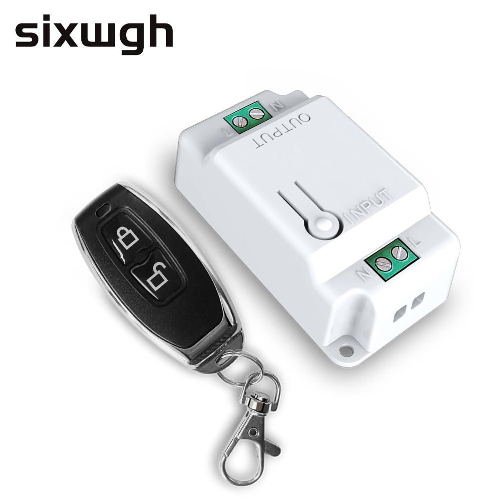 SIXWGH RF433 Wireless <strong>Remote</strong> <strong>Control</strong> <strong>Switch</strong> Kit <strong>100m</strong> Long <strong>Range</strong> 10A 1000W Home Use Cheap Price for Light/Pump/Gate 1 <strong>Remote</strong> 1