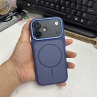 Coque de téléphone magnétique personnalisée avec dos mat givré pour iPhone 15 16 17 18 Pro Max, coque hybride magnétique mate, protection de l'appareil photo