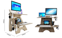 Bureau d'ordinateur pliable professionnel personnalisé, minimaliste, réglable en hauteur, avec peinture poudrée