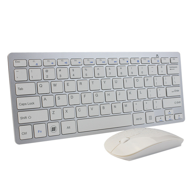 Wireless Bluetooth 2.4G Tri Mode Keyboard Mouse Combo Portable Slim Office Business for Tablet iPad IPhone Android IOS