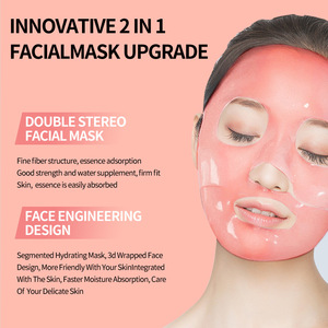 Masque facial au collagène hydratant et éclaircissant pour tous types de peaux, soin corporel, masque rouge translucide - Product Image 3