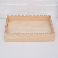 Plateau en bois long et moderne, plateau cadeau en bois pour aromathérapie et bijoux, plateau en bois festonné multi-usage de style nordique