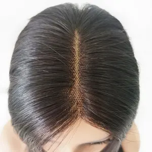 Topper de encaje Natural para cabello humano, Base de encaje suizo, 100%, atado a mano, venta al por mayor de fábrica