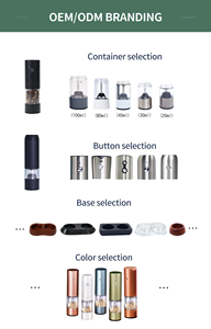 USB Rechargeable Automatic Salt and <b>Pepper</b> Set with Adjustable Coarseness and LED Light for Modern Kitchen - Product Image 5