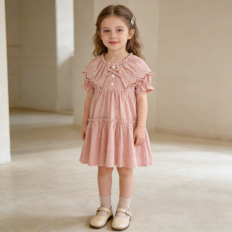 open lace back dress Knit Stripe Peter Pan Collar Dress  The Central Stitch