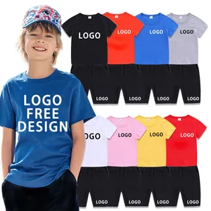 Conjunto de roupas de algodão para bebês, conjunto de 2 peças de camiseta e shorts de manga curta para meninos e meninas, roupas de marca