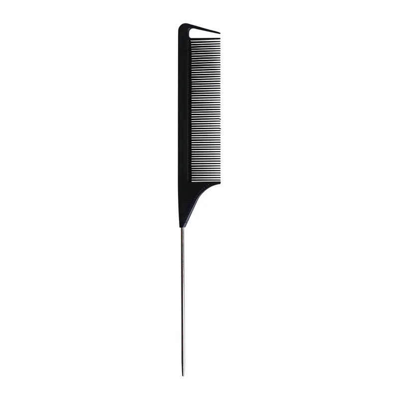Source Factory Heat Resistant Teasing Carbon Fiber Comb Custom Logo Fine Tooth Parting Comb For Braiders  Pin Tail Parting Comb