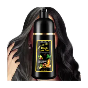 500ml 3 in 1 Herbal Hair Color Dye Shampoo Gray Coverage Black Hair Dye Shampoo for Women and Men