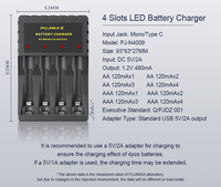 PUJIMAX – chargeur de piles aa usb 1.2v nimh, chargeur de piles rechargeables AA et AAA pour 4 pièces 2a 3a