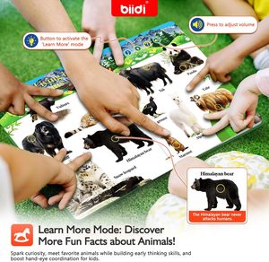 Libro di apprendimento per l'educazione precoce dei bambini curiosi modalità intelligenti del mondo animale parlante inglese interattivo - Product Image 2