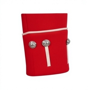 Scottish Highland Red Doublet <b>Blazer</b> <b>for</b> <b>Men</b> Woolen Formal Uniform Jacket with <b>White</b> Trim Silver Braid <b>for</b> Pipe Band - Product Image 6