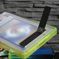 Étui de présentation pour cartes gradées en TPU+PC+verre avec paillettes, dégradé de couleurs, avec support à bande pour cartes PSA 35PT, collection de cartes à échanger