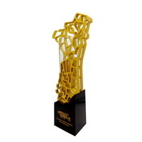 Trofeos y Medallas de Aluminio Grabado y Bañado en Oro del Grupo Creative Life Winner con Logotipo Personalizado, Premio de Cristal de Lujo