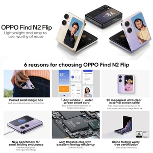 Teléfono Plegable OPPO Find N2 Flip <span class=keywords><strong>2023</strong></span> Original, Pantalla de 6.8 Pulgadas, 120 Hz, Dimensity 9000+, Carga SUPERVOOC de 44 W, Batería de 4300 mAh, NFC, OTG, Doble SIM, 5G - Product Image 5