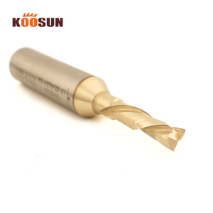 KOOSUN TCT-Fresa de Compresión de Carburo para Carpintería, Fresa con Recubrimiento de Oro, Fresa Recta <span class=keywords><strong>CNC</strong></span>, 1/2 - Product Image 1