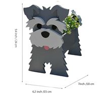 Pot de fleurs en forme d'animal de dessin animé mignon pour chien Schnauzer D21, conteneur de rangement pour plantes de jardin, pot de fleurs pour chien, fausses plantes