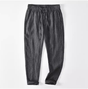 <span class=keywords><strong>Pantaloni</strong></span> personalizzati da uomo in <span class=keywords><strong>lino</strong></span> <span class=keywords><strong>Slim</strong></span> tinta unita Casual leggeri elasticizzati in vita <span class=keywords><strong>pantaloni</strong></span> di <span class=keywords><strong>lino</strong></span> - Product Image 1