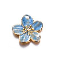 Breloques en émail en forme de fleur en acier inoxydable plaqué or 18 carats PVD pour bracelets, colliers, boucles d'oreilles et accessoires de bijoux DIY