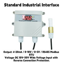 Sensor de Temperatura y Humedad de Pared, IP65, ±0.3 ℃   Precisión para Almacenes e Invernaderos
