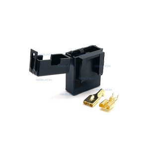 Reelhon 2 Pin Medium <strong>Car</strong> <strong>Fuse</strong> Holder Connector Plug Auto Insurance <strong>Socket</strong> Black Lighter Frontal With Terminal BX2017 - Product Image 2