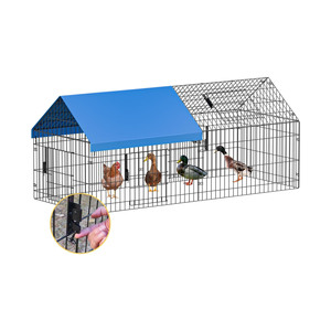 Recinto Pollaio in Metallo da Giardino con Copertura Gabbia per Galline Recinzione Canile per Anatre - Product Image 1