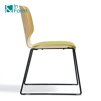 Mobilier scolaire empilable bibliothèque lecture contreplaqué élégant cadre en bois sans bras bureau salle de réunion réception visiteur côté chaise