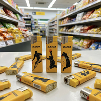 Briquet à Butane Portable en Plastique Jaune avec Motif Silhouette de Basketball pour Barbecue, Fumer et Bougies