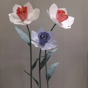 X300 Customized New Paper Art Giant Flower Handmade Props Shopping Mall Wedding Centerpiece Flower Decoration