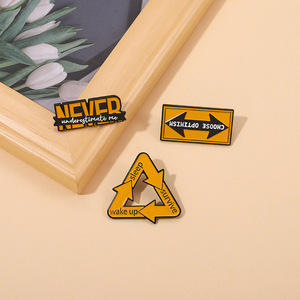 Citazioni ispiratrici di ottimismo perni in metallo orologio personalizzato non si fermano mai Logo risvolto spille in metallo smalto morbido perni per Dropshipping - Product Image 4