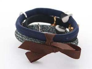 กำไลข้อมือแฟชั่นแบบกำหนดเอง ยางรัดผม ที่รัดผม พร้อมจี้ห้อยประดับเงินทอง - Product Image 3