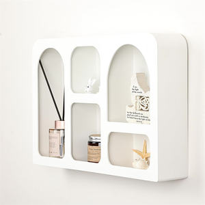 Étagère <span class=keywords><strong>murale</strong></span> flottante <span class=keywords><strong>blanche</strong></span> de style moderne pour la décoration de salon de meubles de maison avec rangement - Product Image 4