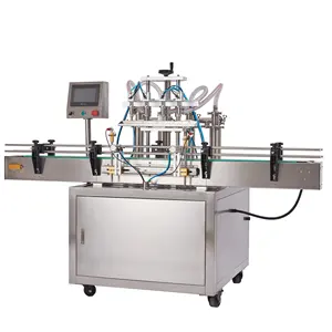 High speed automatic small glass bottle liquid filler machine 4 nozzles piston pure water juice filling machine