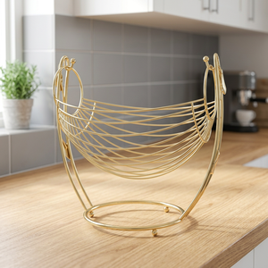 Cesta de Almacenamiento Redonda de Metal, Estilo Hamaca de Alambre, Diseño Minimalista, Tipo Vertical, Duradera, para Sala de Estar - Product Image 5