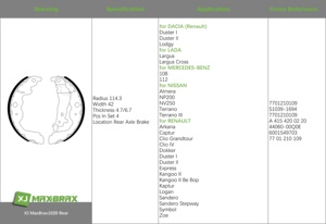 Pastillas de Freno Traseras XJ Personalizadas 440609609R 7701210109 S1039 para Renault Duster 2012 Symbol Logan Sandero Clio IV Kangoo II - Product Image 3