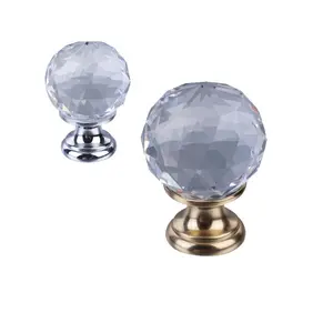 30mm Crystal knob with Chrome base