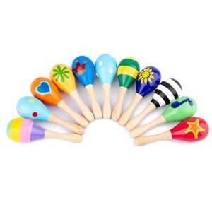 Wood Handbell Early Educational Children's MaracasMusical Instrument <b>Random</b> Style Shipped Bass Type Ready to Ship - Product Image 4