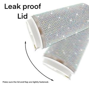 Tazza da caffè isolata con strass da 17 once con coperchio a prova di perdite, tazza da caffè scintillante con diamanti, riutilizzabile - Product Image 5