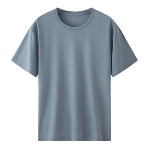 <span class=keywords><strong>80S</strong></span> Pima เสื้อยืดคอตตอนเหลวแอมโมเนียแขนสั้นของผู้ชายเสื้อยืดคอกลมสีพื้นบางเรียบเรียบฤดูร้อน - Product Image 3