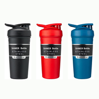 Bouteille shaker à protéines personnalisée de 24 oz, élégante, isolée sous vide, en acier inoxydable, avec couvercle de thermos, 12-24h