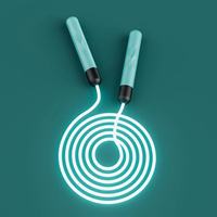 Corde à sauter intelligente LED rose lumineuse en ABS pour fitness et crossfit à domicile