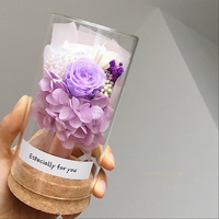 Roses naturelles préservées dans un dôme en verre, roses éternelles, cadeau pour la fête des mères, la Saint-Valentin