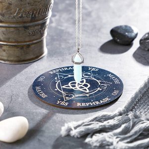 Ensemble de planche <span class=keywords><strong>à</strong></span> pendule avec collier <span class=keywords><strong>à</strong></span> pendule en cristal blanc, divination par la <span class=keywords><strong>radiesthésie</strong></span>, lune, sorcellerie, kit d'accessoires d'autel Wiccan - Product Image 5