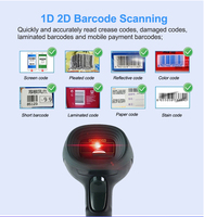 Escáner de Códigos de Barras Inalámbrico 2D de Alta Precisión, Lector de Códigos QR Bluetooth, Escáner de Códigos de Barras Resistente para Inventario de Almacén