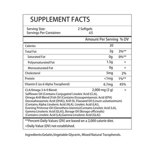 Gélules amincissantes de qualité supérieure avec Oméga CLA et huile de krill pour favoriser la perte de graisse, la réduction de graisse et le raffermissement corporel - Product Image 2