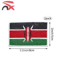 Ventes en gros de patchs tactiques brodés personnalisés de haute qualité avec le drapeau national du Kenya pour les vêtements, les chapeaux, les sacs et les décorations