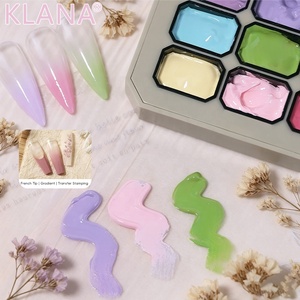 KLANA Nouveauté Gel Ombré 9 Couleurs Effet Dégradé PatPat Paint Gel à Ongles Scintillant Effet Sirène Gel de Peinture LED Palette Nail Art ODM - Product Image 1
