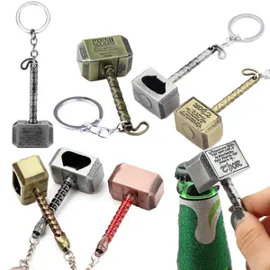 Custom Metal Bottle Opener Hammer Keychain Personality Plated Keychain