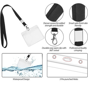 Black <b>lanyard</b> lobster hook, 1.5cm, for exhibition work badges, student ID cards, and name tags. - Product Image 4