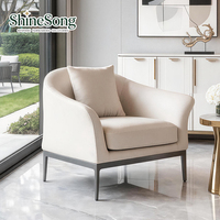 Fauteuil d'appoint moderne de luxe en tissu avec pieds en métal, chaise de salon, chaise longue de détente, mobilier pour la maison, l'hôtel, la villa et les projets